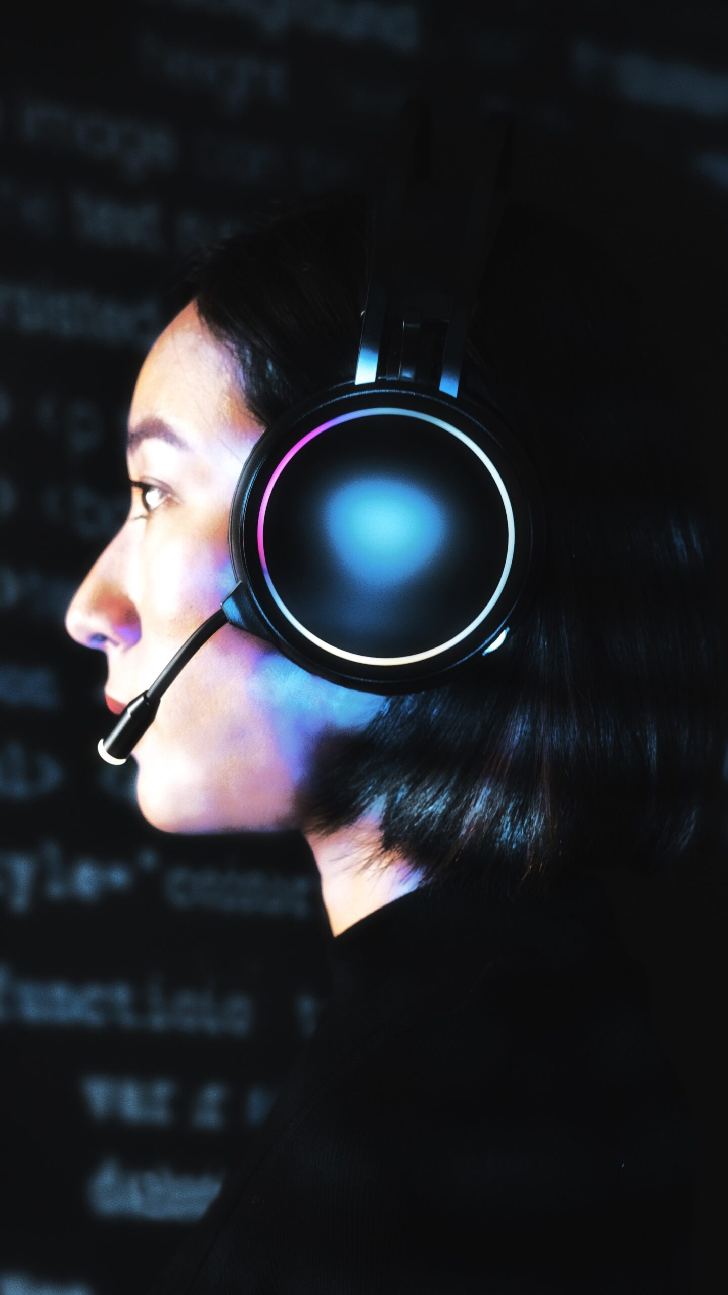 Female hacker cracking the binary code